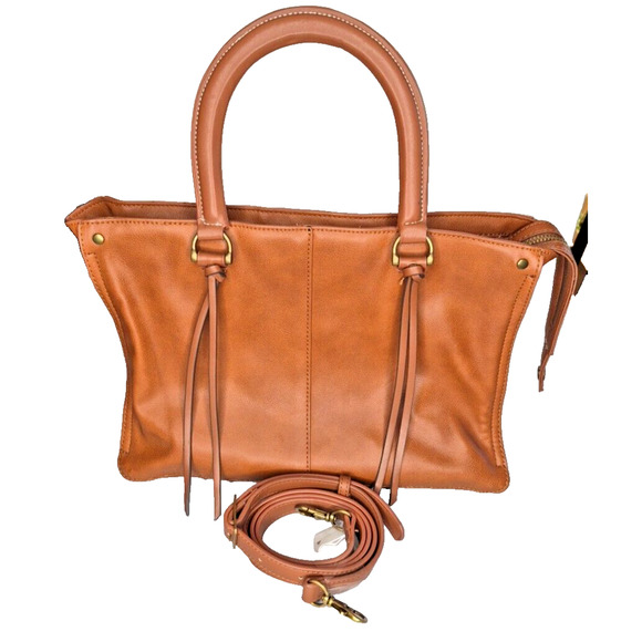 Universal Thread Goods Co. Tan Faux Leather Purse Handbag M Pockets Zip Closure - Picture 2 of 11